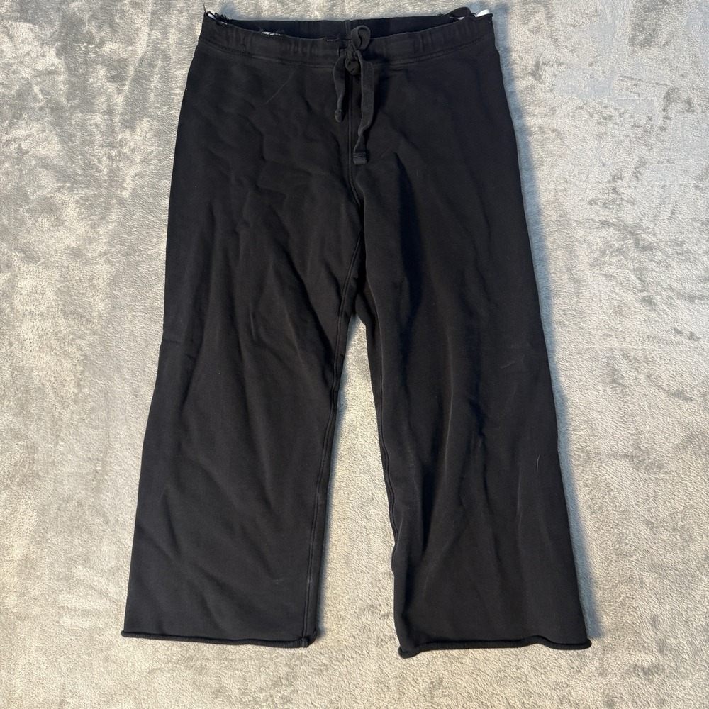 Frank & Eileen Tee Lab Catherine Sweatpants Black Cropped Wide Leg Size Small S